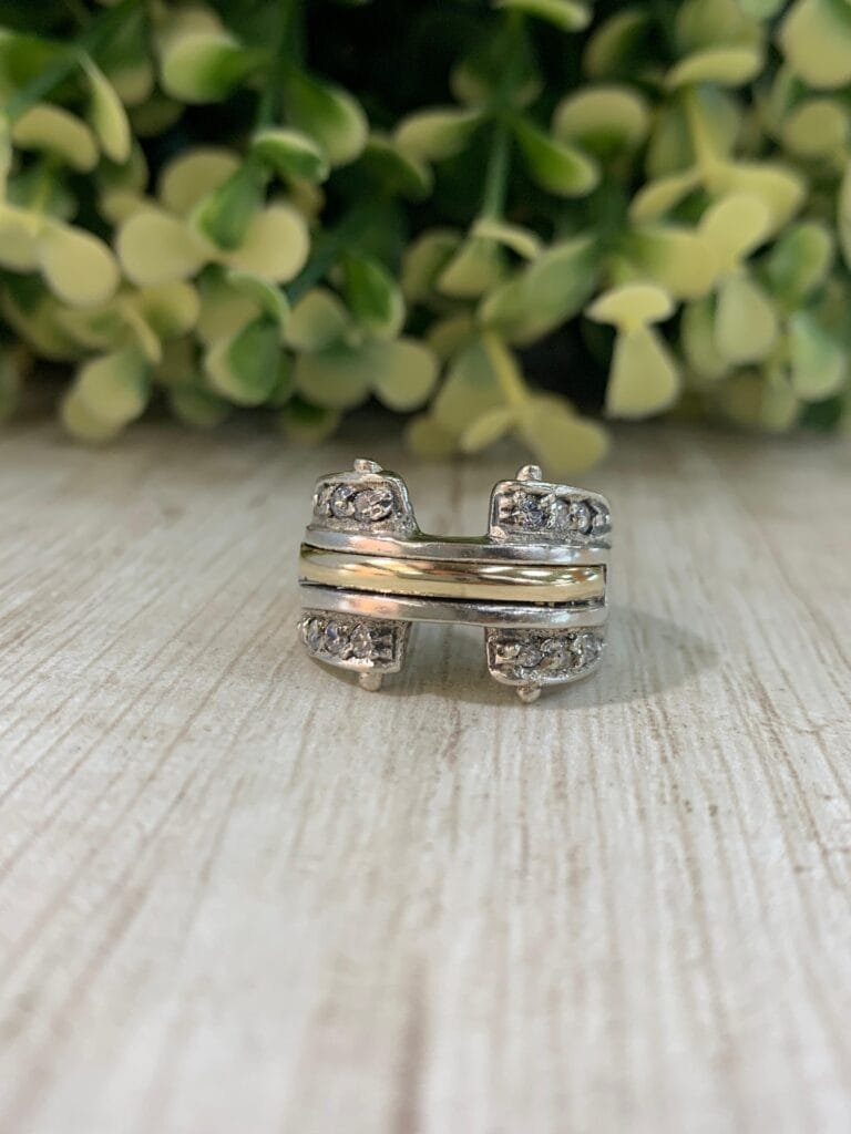 Anillo Plata con oro n?15
