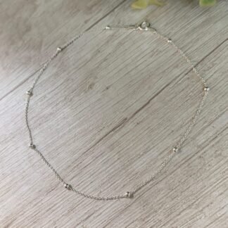 Tobillera Plata Pelotitas 25cms