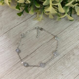 Pulsera Plata Rodinada 6 circones