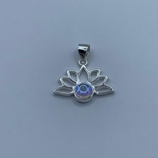Colgante plata Flor de Loto tornasol