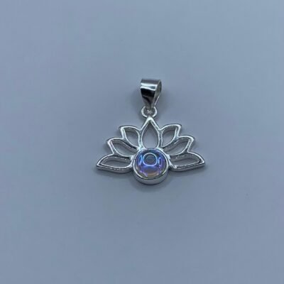 Colgante plata Flor de Loto tornasol