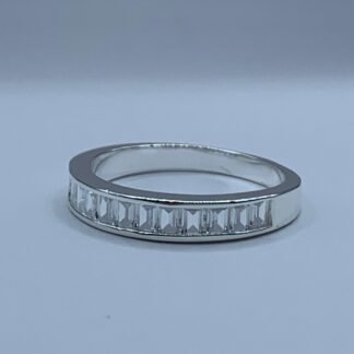 Anillo plata Medio cintillo circones rectangulares n?18