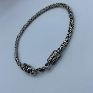 Pulsera Plata Envejecida Camino del Inca 20,5cms