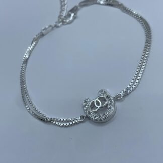 Pulsera Plata Doble Veneciana Herradura circones 17-20cms