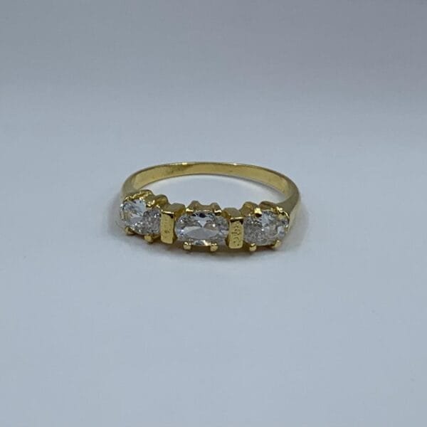Anillo baño oro circones ovalados n17