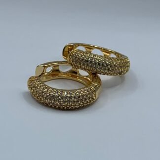 Aros ba?o en oro argolla huggie circones 24mm