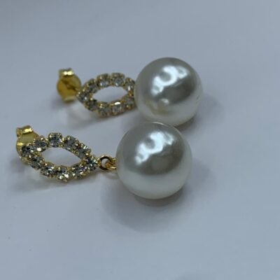 Aros ba?o en oro Perla circones