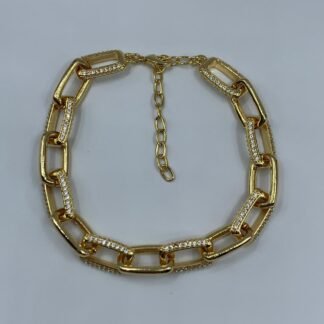 Pulsera ba?o en oro Eslab?n tradicional circones