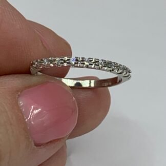 Anillo ba?o en oro blanco medio cintillo nro 12
