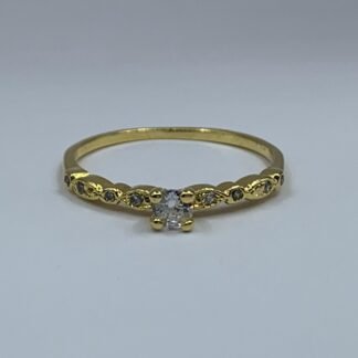 Anillo ba?o en oro Solitario n?18