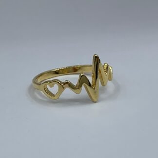 Anillo ba?o en oro Ritmo cardiaco n?12
