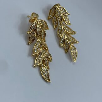 Aros ba?o en oro ramas circones