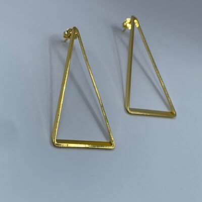 Aros ba?o oro Tri?ngulo 25x50mm