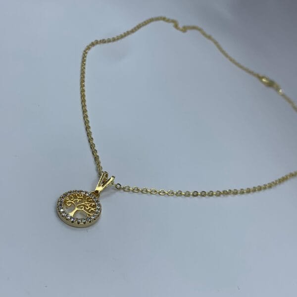 Collar baño oro árbol de la vida 12mm