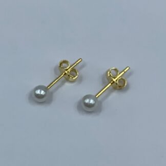 Aros ba?o oro perla blanca 4mm
