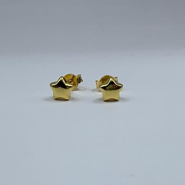 Aros baño oro Estrella 6mm