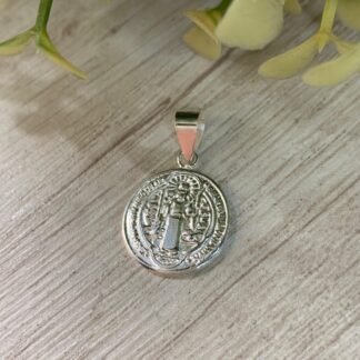 Colgante plata San Benito 15mm