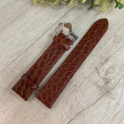 Correa reloj cuero cafe JC cocodrilo 18 mm