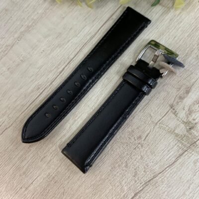 Correa reloj cuero negra JC lisa brillante 20 mm