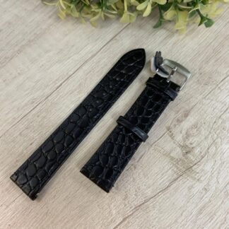 Correa reloj cuero negra JC cocodrilo 20 mm