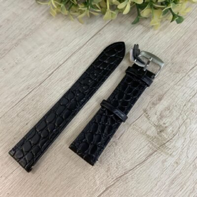 Correa reloj cuero negra JC cocodrilo 20 mm