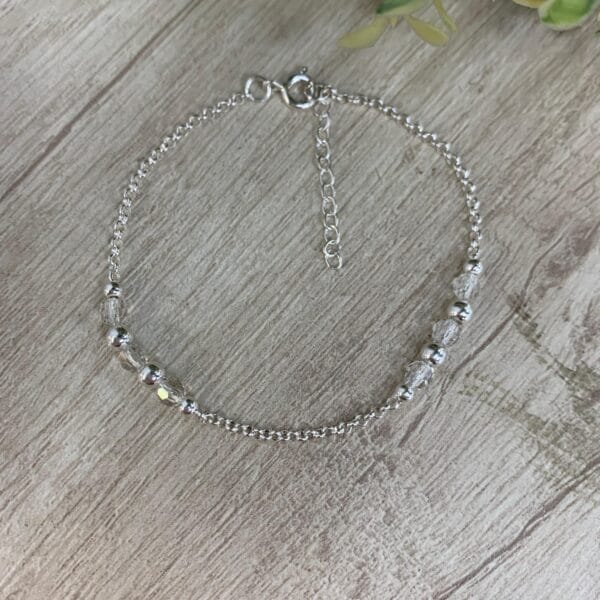 Pulsera plata Rolo cristales