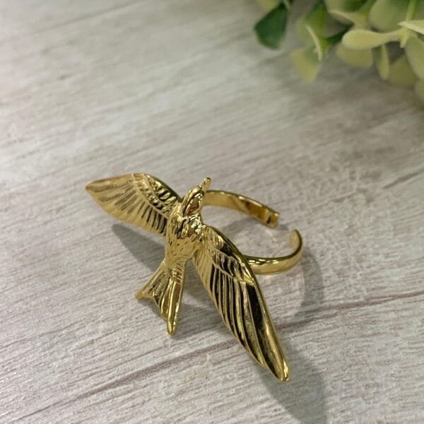 Anillo Acero Pájaro adaptable
