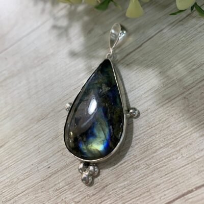 Colgante plata Gota Labradorita