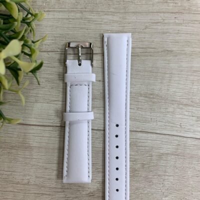 Correa de reloj cuero blanca 18 mm