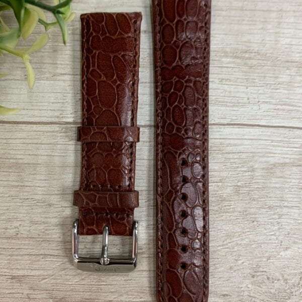 Correa de reloj cuero café cocodrilo 20 mm