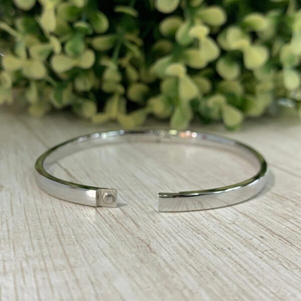 Esclava Acero plateada lisa