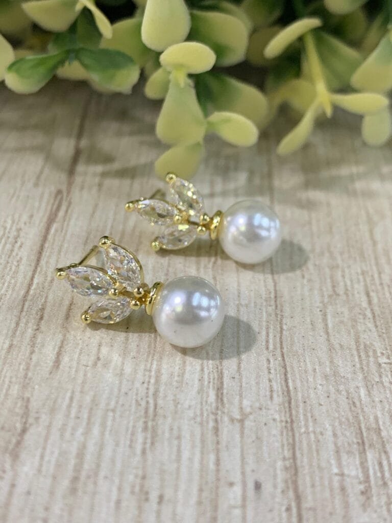 Aros Ba?o oro perla circones