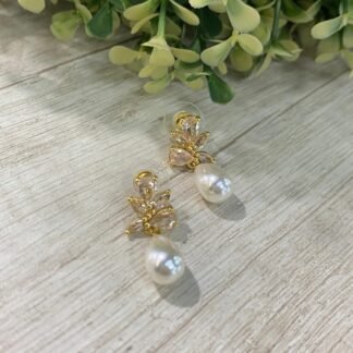 Aros FF flor circones y perla