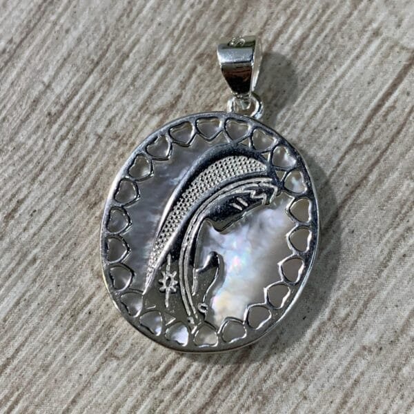 Colgante plata Nácar Virgen Niña