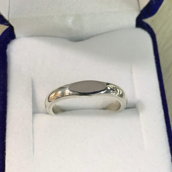 Anillo plata mini sello liso n°17