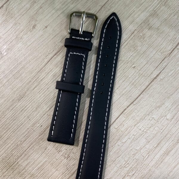 Correa reloj negra mate ecocuero 18mm