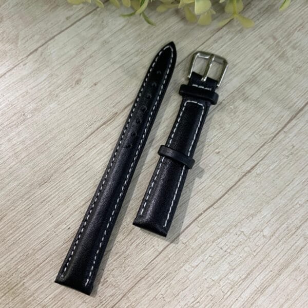 Correa reloj negra ecocuero 14mm