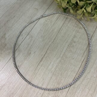 Collar Tenis circones plata rodinada