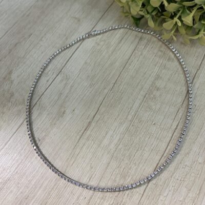 Collar Tenis circones plata rodinada