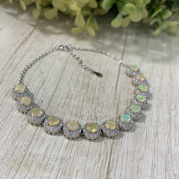 Pulsera Ópalo circones plata rodinada