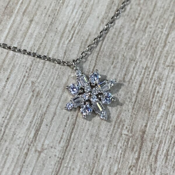 Collar Copo Nieve plata rodinada circones