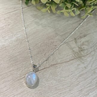 Collar plata piedra luna ovalado