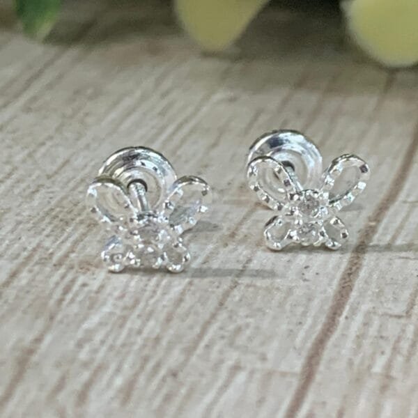 Aros plata mariposa circones tope