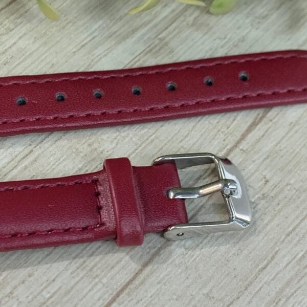 Correa reloj cuero burdeo 14 mm XL