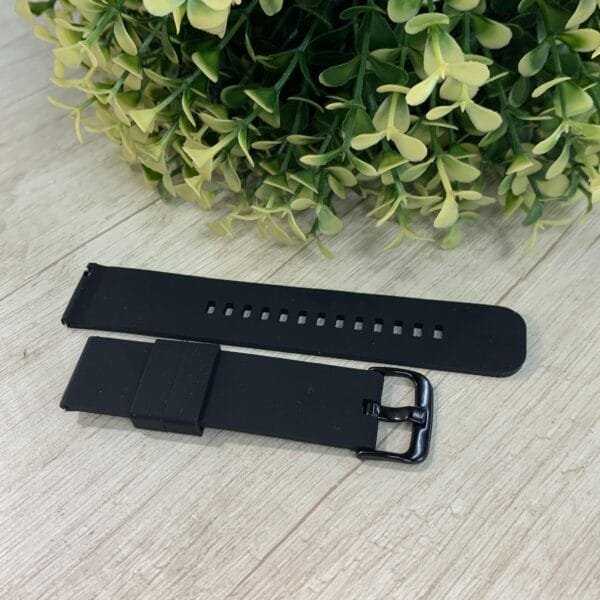 Correa reloj resina negra nro 20 lisa