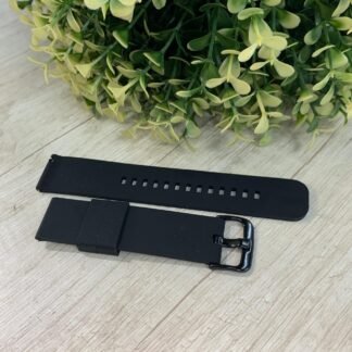 Correa reloj resina negra nro 20 lisa