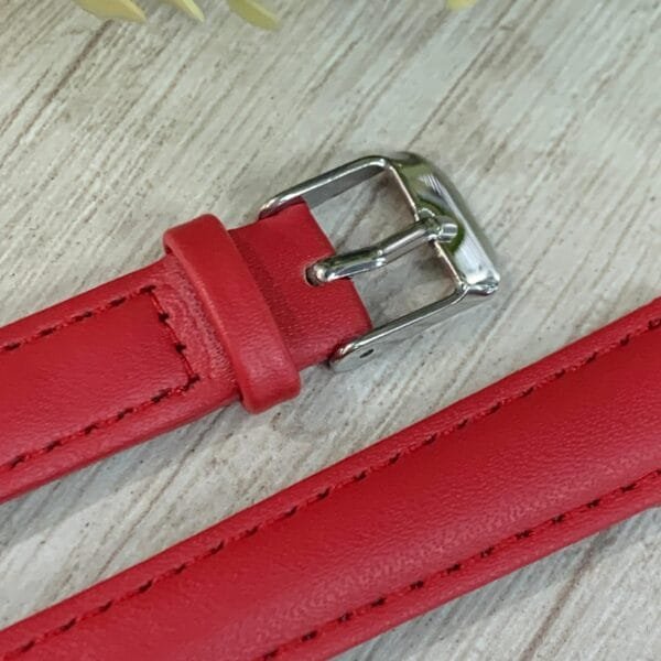 Correa reloj cuero roja 14 mm XL