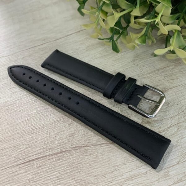 Correa reloj negra mate 18 mm ecocuero