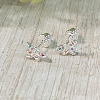 Aros plata Lib?lula circones multicolores tope