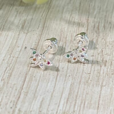 Aros plata Lib?lula circones multicolores tope